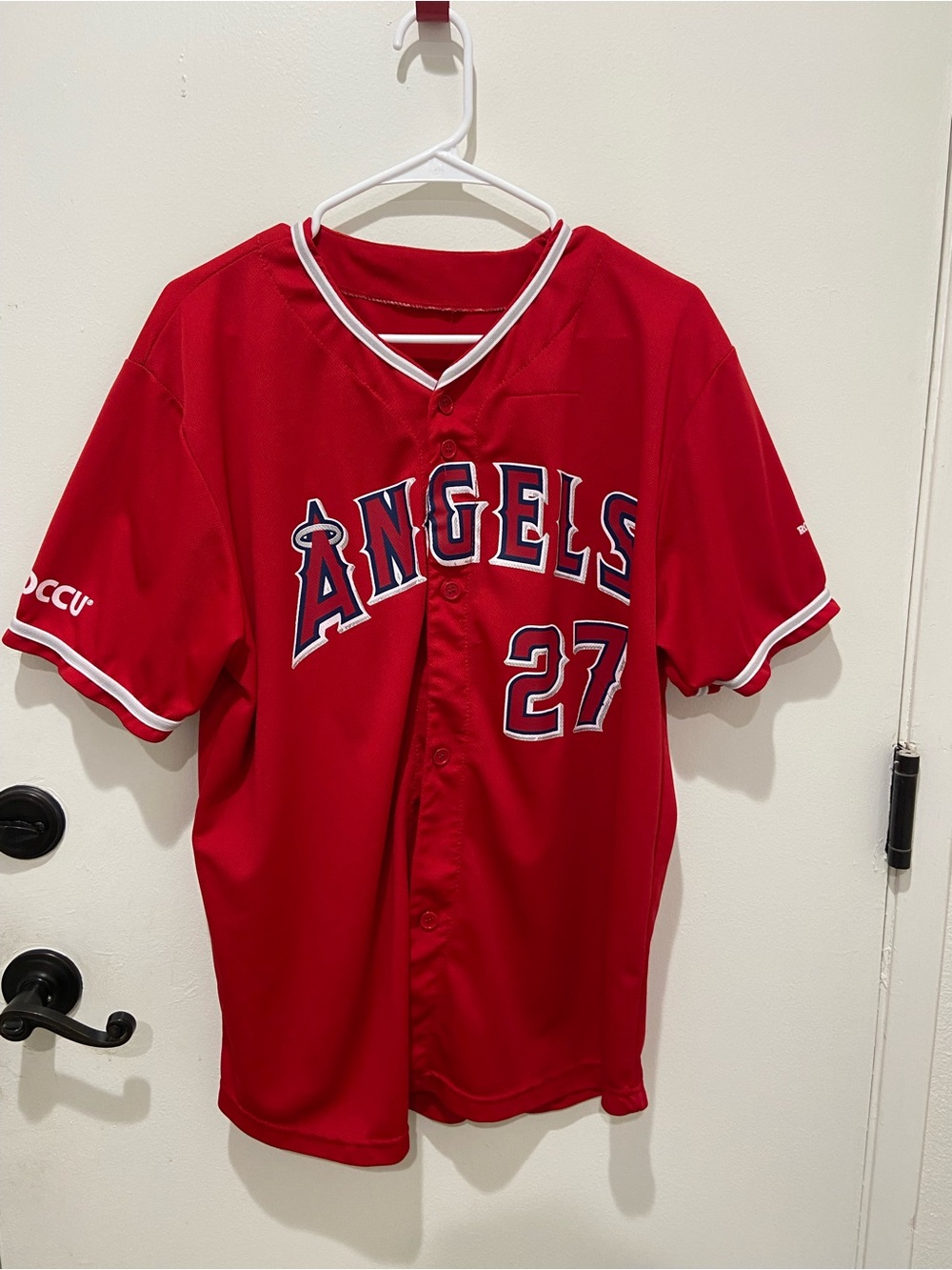 Los Angeles Angels Mike Trout Al MVP #27 Kloanz SGA Red Jersey Adult, Size XL